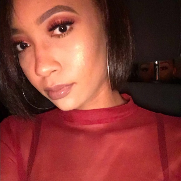 Red/Burgundy Mesh Bodysuit - Picture 4 of 4